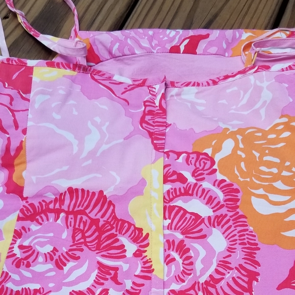 Lilly Pulitzer pink/yellow pleated bow dress 2 - Picture 4 of 10